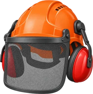 Casco con pantalla y orejeras